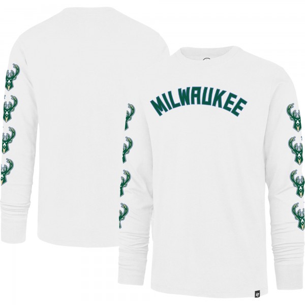 Футболка с длинным рукавом Milwaukee Bucks 47 City Edition Downtown Franklin - White