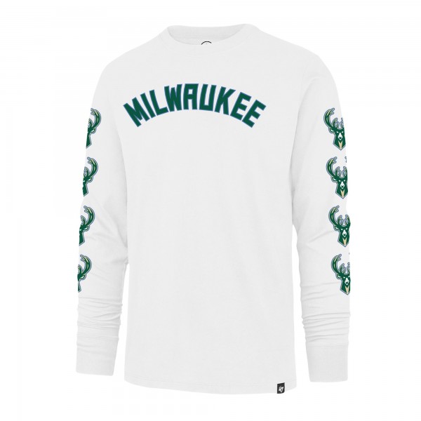Футболка с длинным рукавом Milwaukee Bucks 47 City Edition Downtown Franklin - White