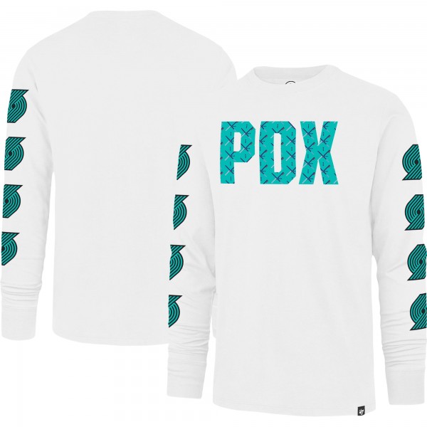 Футболка с длинным рукавом Portland Trail Blazers 47 City Edition Downtown Franklin - White