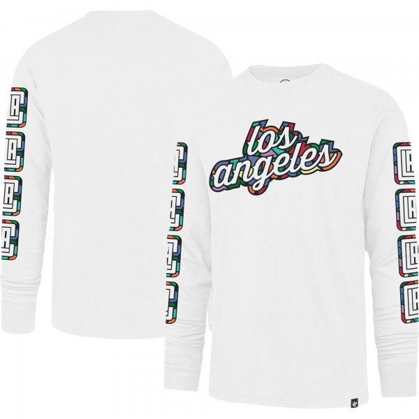 Футболка с длинным рукавом LA Clippers 47 City Edition Downtown Franklin - White