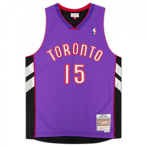 Autographed Toronto Raptors Vince Carter Fanatics Authentic Purple Mitchell & Ness 1999-2000 Replica Jersey