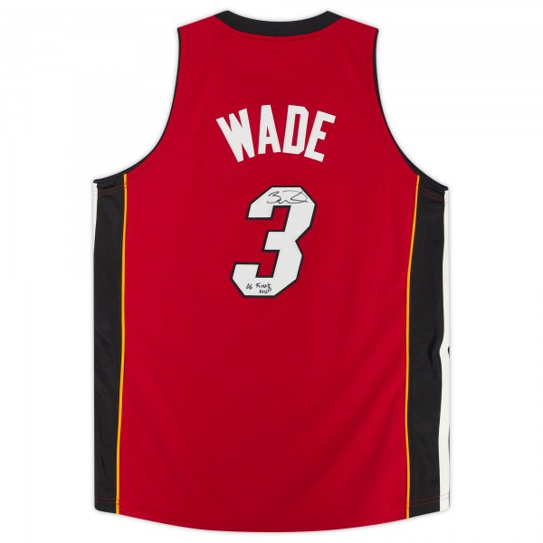 Игровая джерси Autographed Miami Heat Dwyane Wade Fanatics Authentic Red Authentic with 06 Finals MVP Inscription