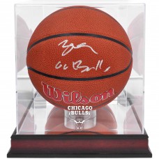 Мяч Autographed Chicago Bulls Lonzo Ball Authentic Wilson Team Logo with Go Bulls Inscription & Mahogany Team Logo Display Case