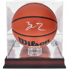 Мяч Autographed Chicago Bulls Lonzo Ball Authentic Wilson Replica with Mahogany Team Logo Display Case