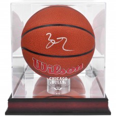 Мяч Autographed Chicago Bulls Lonzo Ball Authentic Wilson Team Logo with Mahogany Team Logo Display Case