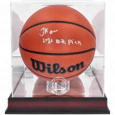 Мяч Jonathan Kuminga Golden State Warriors Authentic Autographed Wilson Replica with 2021 #7 Pick Inscription & Mahogany Team Logo Display Case
