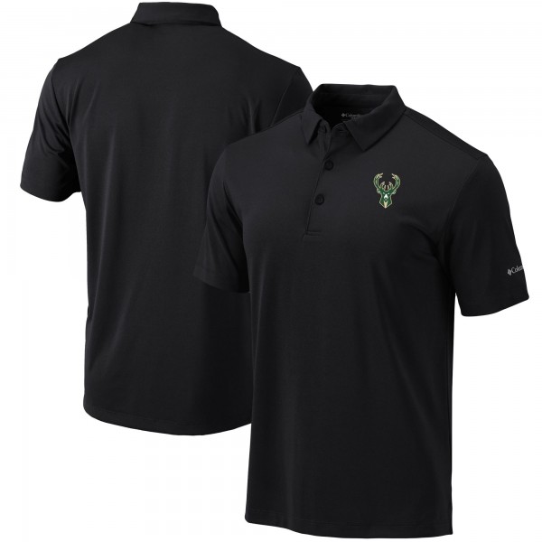 Milwaukee Bucks Columbia Black Omni-Wick Drive Polo