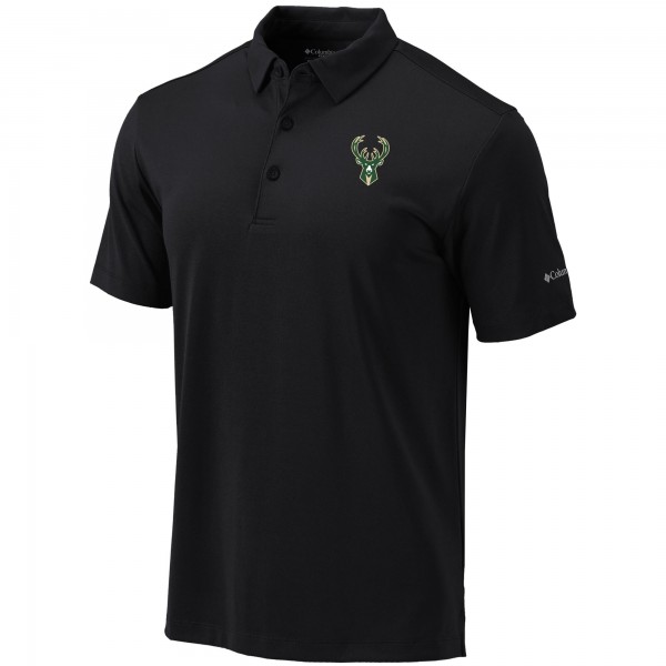 Milwaukee Bucks Columbia Black Omni-Wick Drive Polo