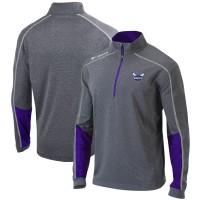 Кофта на короткой молнии Charlotte Hornets Columbia Omni-Wick Shotgun 2.0 - Heathered Gray/Purple
