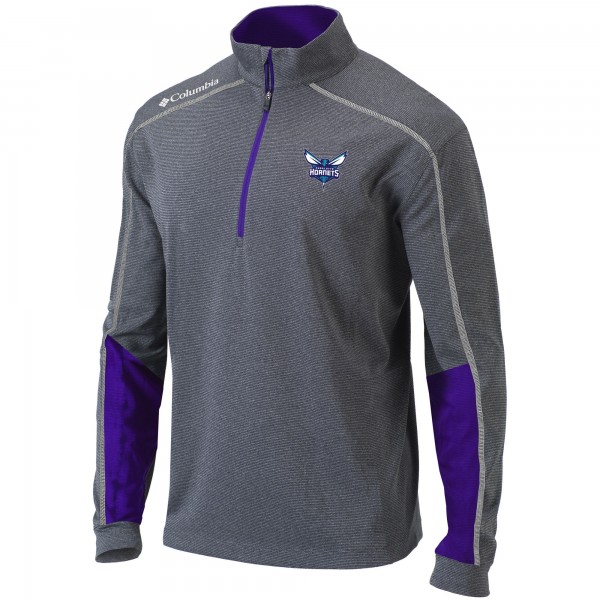 Кофта на короткой молнии Charlotte Hornets Columbia Omni-Wick Shotgun 2.0 - Heathered Gray/Purple