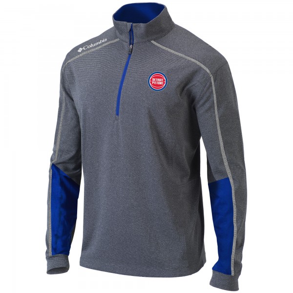 Кофта на короткой молнии Detroit Pistons Columbia Omni-Wick Shotgun 2.0 - Heathered Gray/Blue