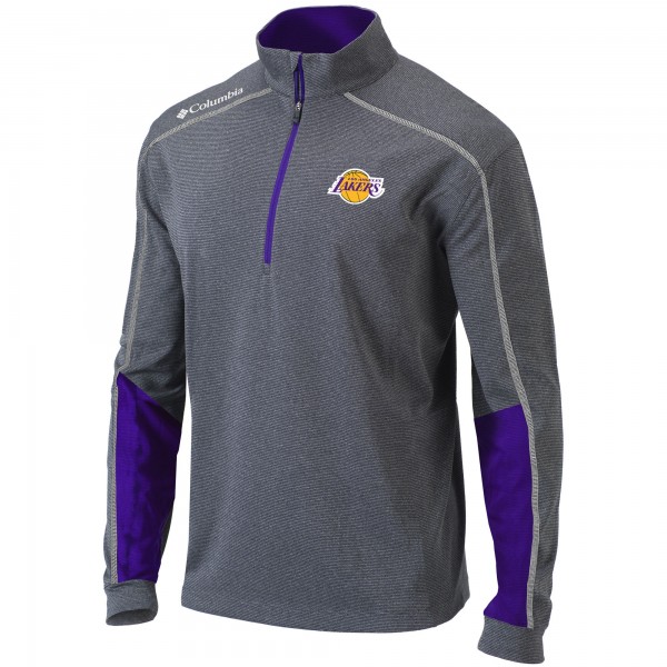 Кофта на короткой молнии Los Angeles Lakers Columbia Omni-Wick Shotgun 2.0 - Heathered Gray/Purple