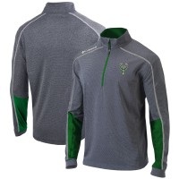 Кофта на короткой молнии Milwaukee Bucks Columbia Omni-Wick Shotgun 2.0 - Heathered Gray/Green