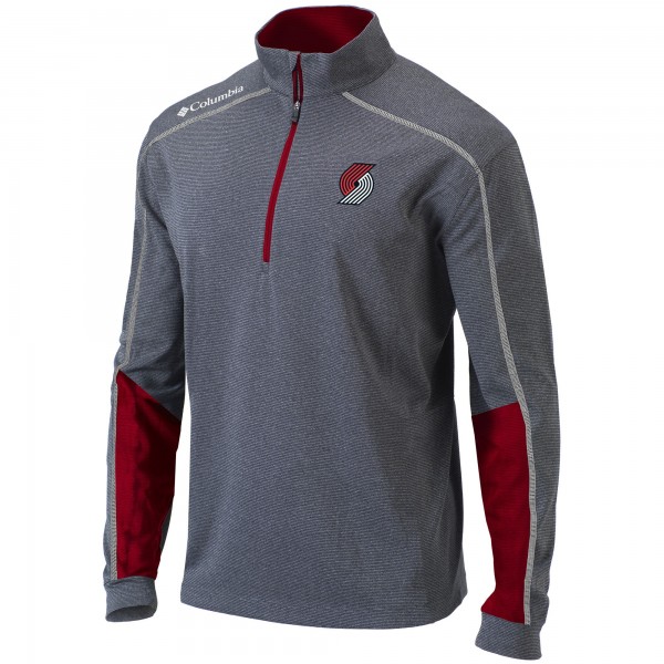 Кофта на короткой молнии Portland Trail Blazers Columbia Omni-Wick Shotgun 2.0 - Heathered Gray/Red