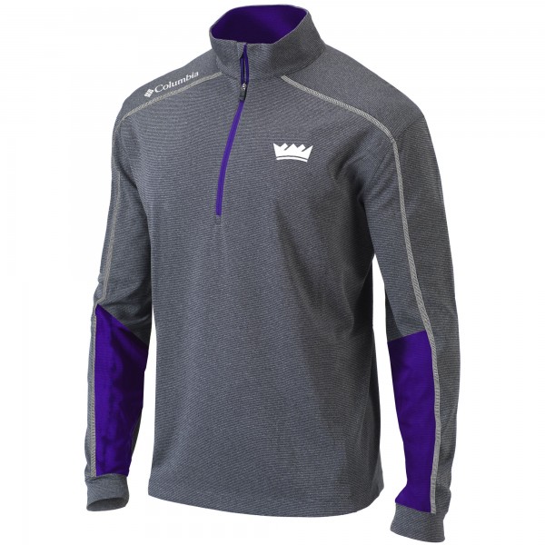Кофта на короткой молнии Sacramento Kings Columbia Omni-Wick Shotgun 2.0 - Heathered Gray/Purple