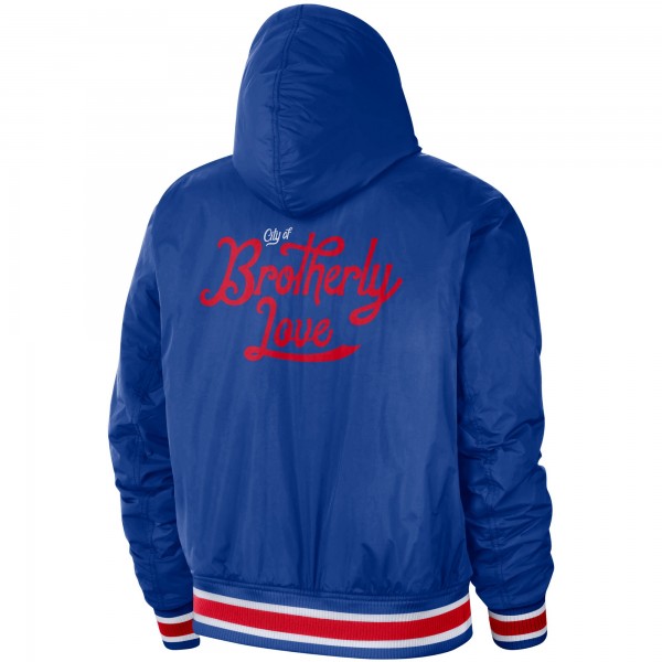 Куртка Philadelphia 76ers Nike 2022/23 City Edition Courtside Bomber - Blue/Red