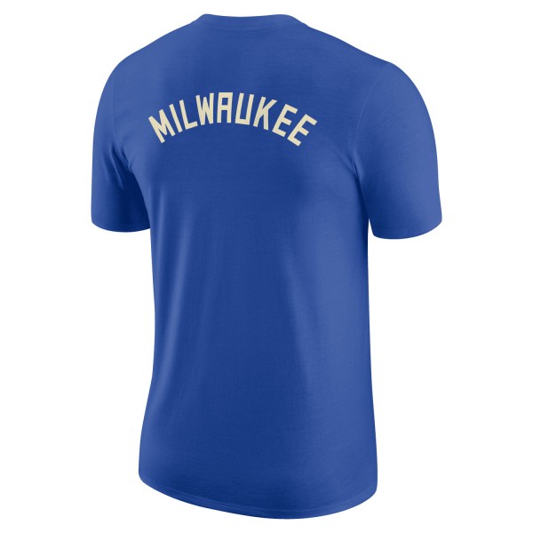 Футболка Milwaukee Bucks Nike 2022/23 City Edition Courtside Max90 Backer Relaxed Fit - Royal