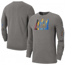 Brooklyn Nets Nike 2022/23 City Edition Essential Expressive Long Sleeve T-Shirt - Heather Charcoal