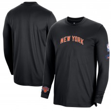 Футболка с длинным рукавом New York Knicks Nike 2022/23 City Edition Pregame Warmup Shooting - Black