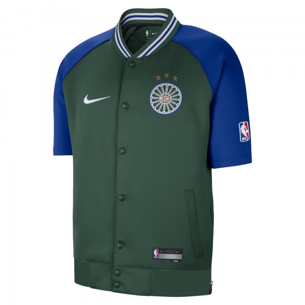 Футболка на кнопках Detroit Pistons Nike 2022/23 City Edition Showtime Raglan - Green