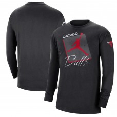 Chicago Bulls Jordan Brand Courtside Max 90 Vintage Wash Statement Edition Long Sleeve T-Shirt - Black