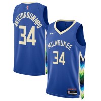 Игровая форма  Giannis Antetokounmpo Milwaukee Bucks Nike Unisex 2022/23 Swingman - City Edition - Royal