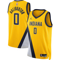 Джерси Unisex Indiana Pacers Tyrese Haliburton Jordan Brand Gold Swingman - Statement Edition
