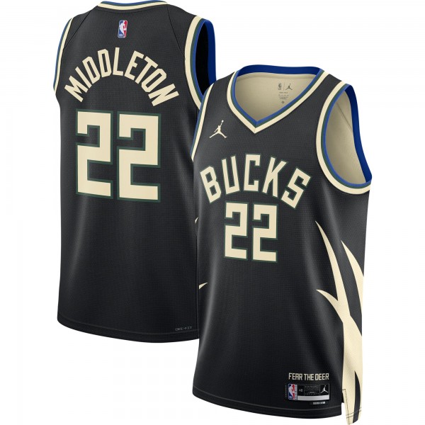 Игровая форма  Khris Middleton Milwaukee Bucks Jordan Brand 2022/23 Statement Edition Swingman - Black