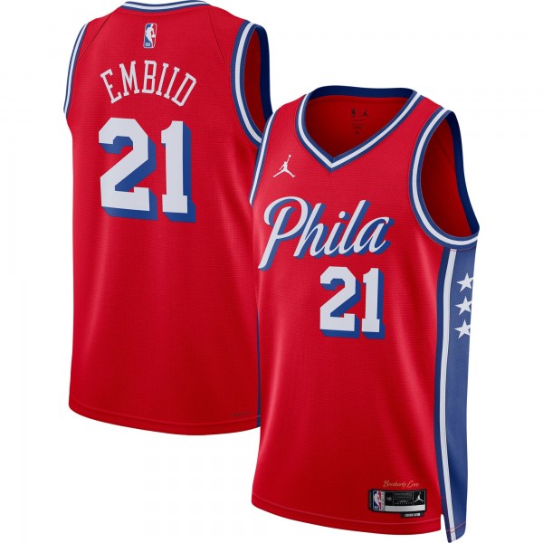 Игровая форма  Joel Embiid Philadelphia 76ers Jordan Brand 2022/23 Statement Edition Swingman - Red