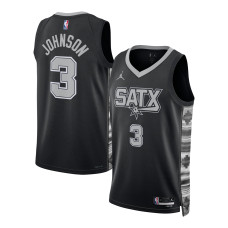 Джерси Unisex San Antonio Spurs Keldon Johnson Jordan Brand Black Swingman - Statement Edition