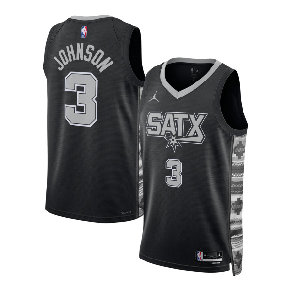 Джерси Unisex San Antonio Spurs Keldon Johnson Jordan Brand Black Swingman - Statement Edition