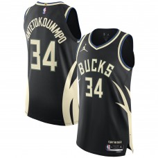 Джерси Milwaukee Bucks Giannis Antetokounmpo Jordan Brand Black Authentic Player - Statement Edition