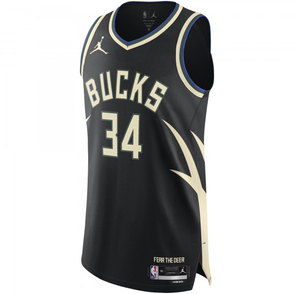 Джерси Milwaukee Bucks Giannis Antetokounmpo Jordan Brand Black Authentic Player - Statement Edition