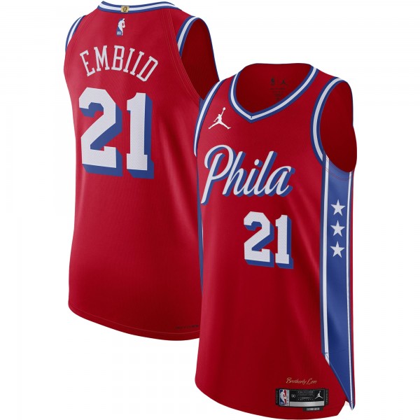 Игровая форма  Joel Embiid Philadelphia 76ers Jordan Brand 2022/23 Authentic - Statement Edition - Red
