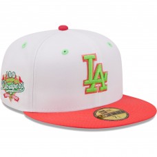 Бейсболка Los Angeles Dodgers New Era 100th Anniversary Strawberry Lolli 59FIFTY - White/Coral