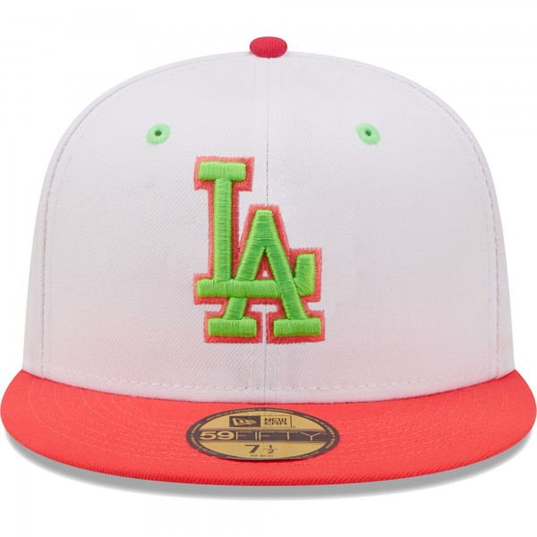 Бейсболка Los Angeles Dodgers New Era 100th Anniversary Strawberry Lolli 59FIFTY - White/Coral