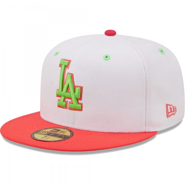 Бейсболка Los Angeles Dodgers New Era 100th Anniversary Strawberry Lolli 59FIFTY - White/Coral