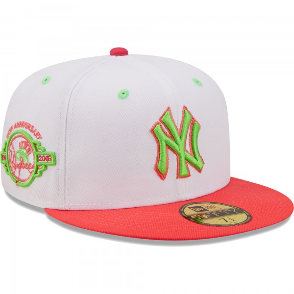 Бейсболка New York Yankees New Era 100th Anniversary Strawberry Lolli 59FIFTY - White/Coral