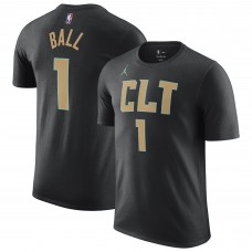 Именная футболка LaMelo Ball Charlotte Hornets Jordan Brand 2022/23 City Edition - Black