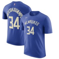 Именная футболка Giannis Antetokounmpo Milwaukee Bucks Nike 2022/23 City Edition - Royal