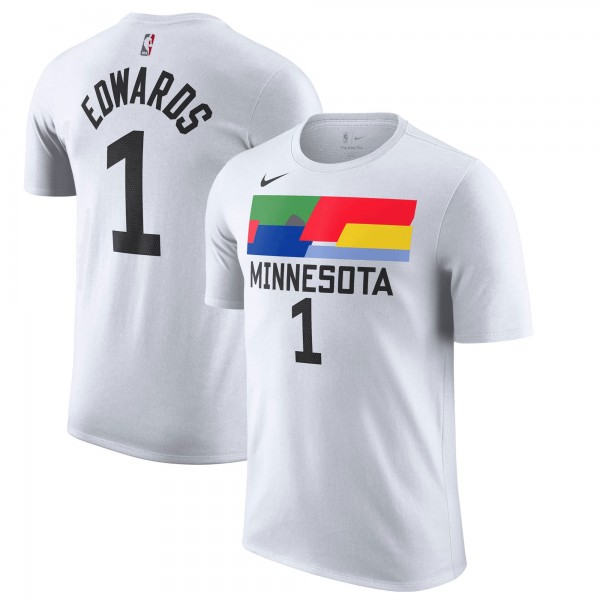 Футболка Anthony Edwards Minnesota Timberwolves Nike 2022/23 City Edition - White