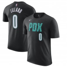 Именная футболка Damian Lillard Portland Trail Blazers Nike 2022/23 City Edition - Black