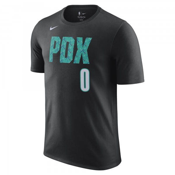 Именная футболка Damian Lillard Portland Trail Blazers Nike 2022/23 City Edition - Black