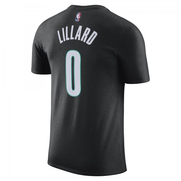 Именная футболка Damian Lillard Portland Trail Blazers Nike 2022/23 City Edition - Black