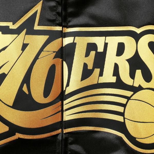 Куртка на молнии Philadelphia 76ers Mitchell & Ness Big Face 4.0 Satin - Black