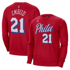 Кофта Joel Embiid Philadelphia 76ers Jordan Brand Statement Name & Number - Red