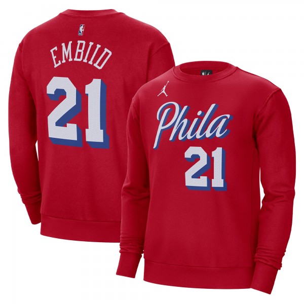 Кофта Joel Embiid Philadelphia 76ers Jordan Brand Statement Name & Number - Red