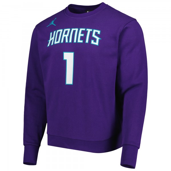 Кофта LaMelo Ball Charlotte Hornets Jordan Brand Statement Name & Number - Purple