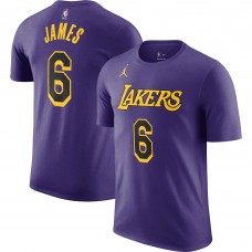 Именная футболка LeBron James Los Angeles Lakers Jordan Brand 2022/23 Statement Edition - Purple