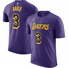 Anthony Davis Los Angeles Lakers Jordan Brand 2022/23 Statement Edition Name & Number T-Shirt - Purple